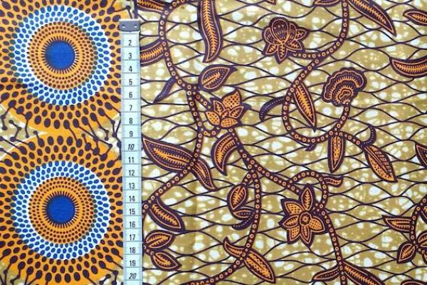 ORANGE CIRCLE JUNGLE Waxprint Stoff